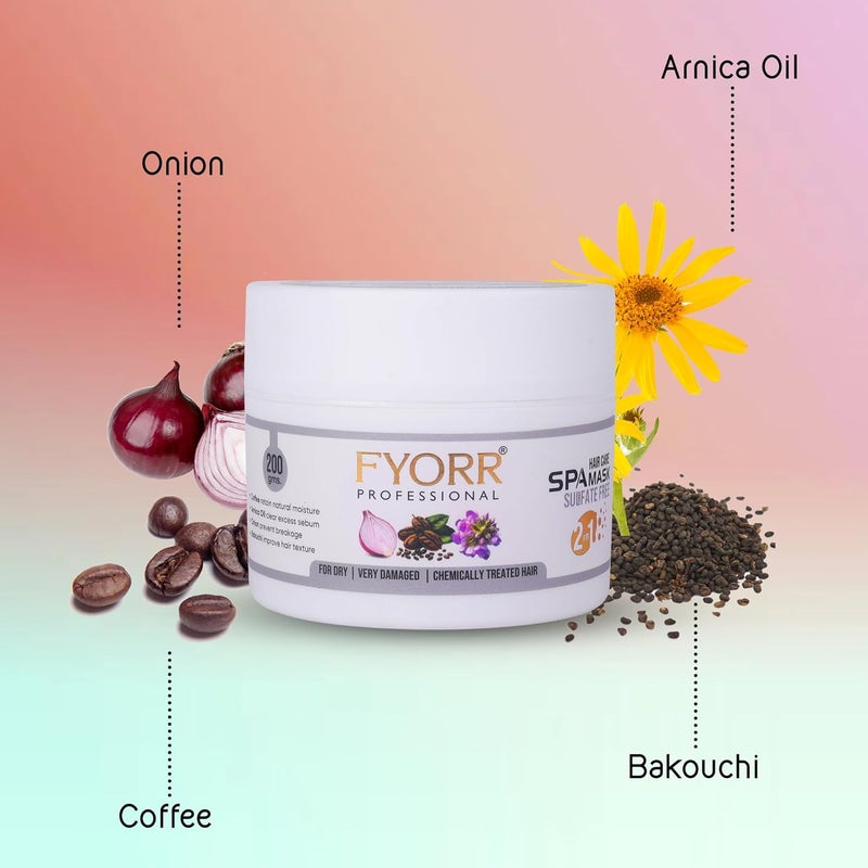 FYORR Biotin Rich Hair Fall Control Shampoo For Smooth Shiney Hair 300ml With Onion Hair Mask Spa Conditioner 200g For Dry Frizzy Damage Chemically Treated Hairs - Image 4