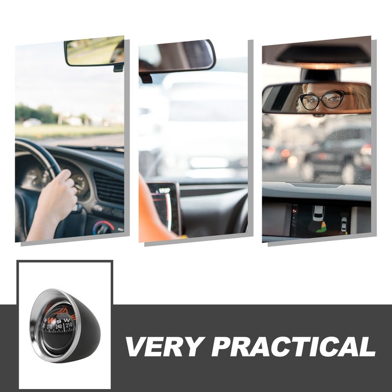 Black Car Dashboard Ball Compass with Adhesive Base for Vehicle Navigation and Decoration - Image 4