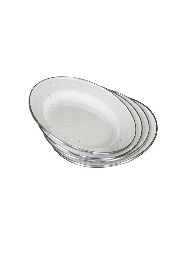 Stansport Enamel Camping Tableware Set-24 Pieces-White With Blue Specs - Image 2