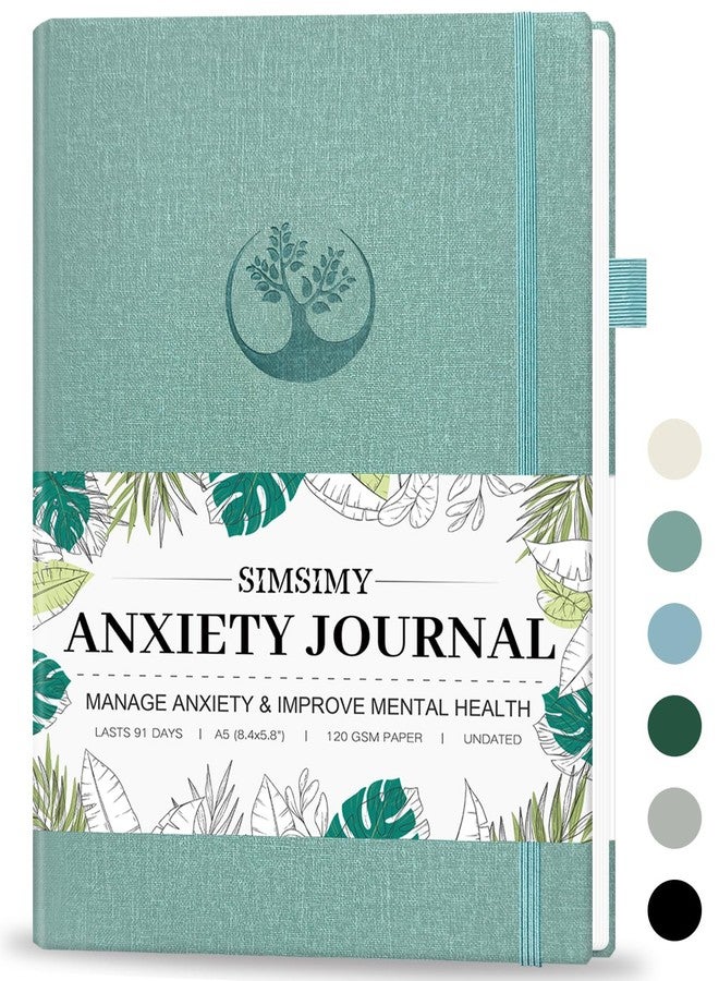 SIMSIMY Mental Health & Anxiety Journal, 91 Days Mood Tracker Journal for Mindfulness, Self Care & Stress Relief, Guided CBT Journal with Mental Health Coloring Book Pages & Dream Diary to Record, Wellness Gifts for Women Men - Image 1