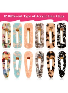 cridoz cridoz 12 Pcs Acrylic Resin Hair Barrettes Hair Clips for Women Hair Accessories  - Image 3
