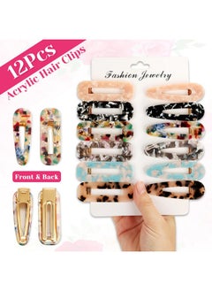 cridoz cridoz 12 Pcs Acrylic Resin Hair Barrettes Hair Clips for Women Hair Accessories  - Image 5