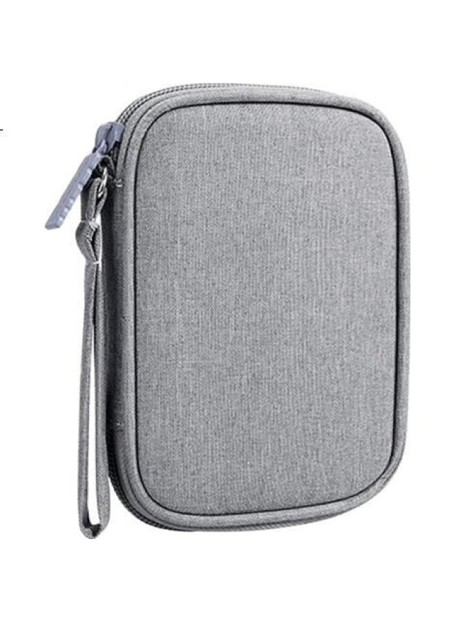 BUBM 2.5-Inch Portable Hard Drive Case Multi-Functional Data Cable Organizer Usb Flash Drive Phone U Disk Charging Treasure Headphone Protective Cover Digital Accessories Storage Bag Grey Single Layer - Image 1