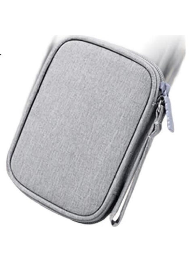 BUBM 2.5-Inch Portable Hard Drive Case Multi-Functional Data Cable Organizer Usb Flash Drive Phone U Disk Charging Treasure Headphone Protective Cover Digital Accessories Storage Bag Grey Single Layer - Image 2