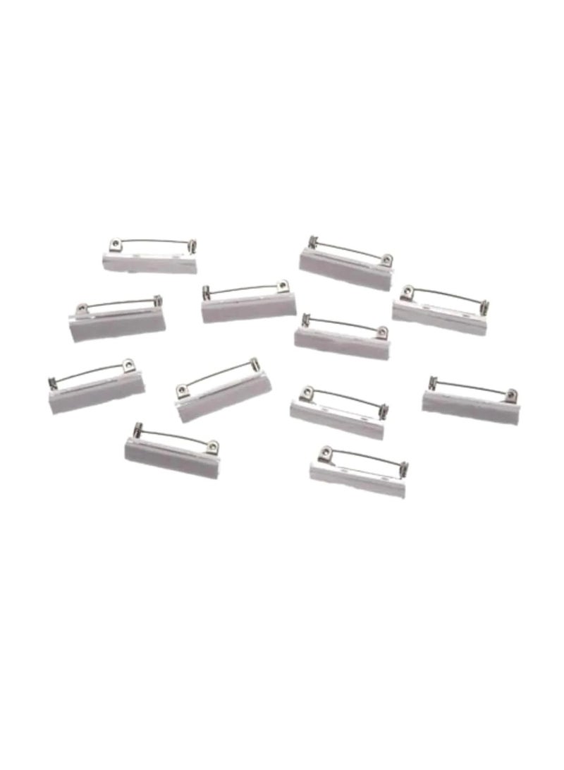 Bar Pins with Adhesive Backs Nickel 1 inch 12 pieces - Image 1