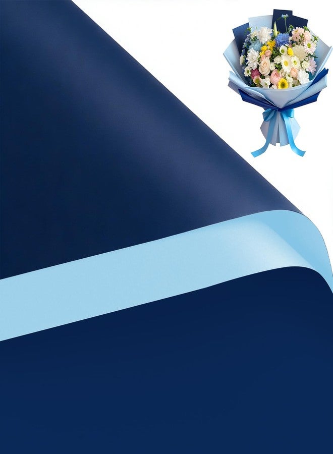 WRAPAHOLIC 20 Sheets Flower Wrapping Paper - 22.4 x 22.4 inch Royal Blue Color Water-Resistant Floral Bouquet Wrapping Paper, Florist Supplies Packaging for Wedding Birthday Gift DIY - Image 1