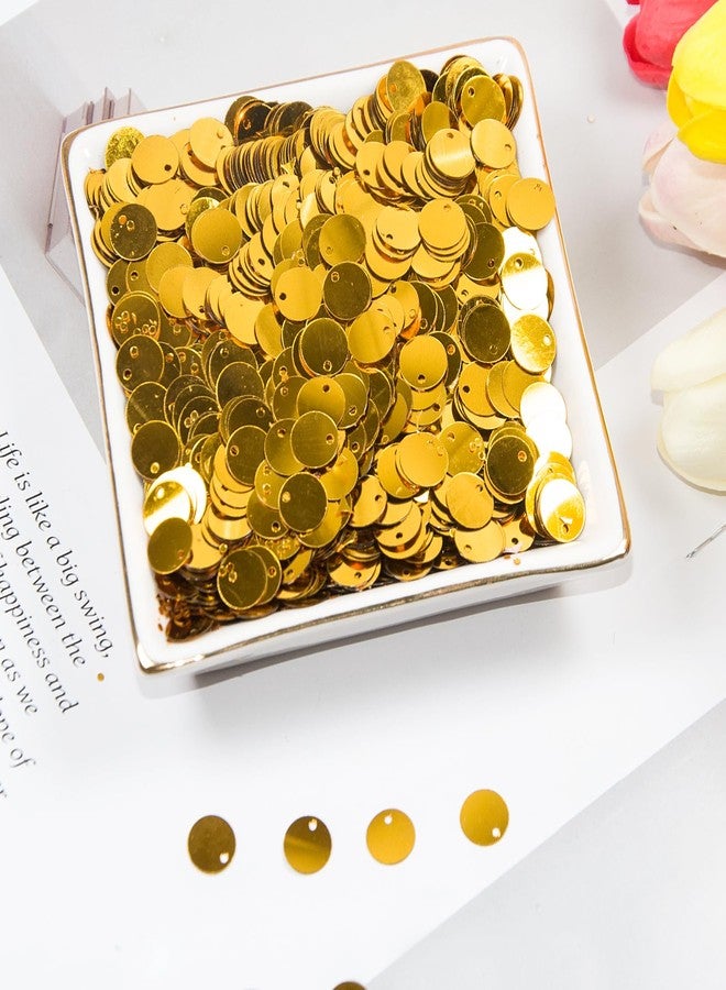 Giftmeet 2000 Pcs Flat Round Sequins for Crafts, 10 mm Large Sequins Loose Paillettes, Gold Craft Sequins Plastic Sequin for DIY, Sewing, Applique, Knitting, Jewelry Making, Embroidery - Image 3