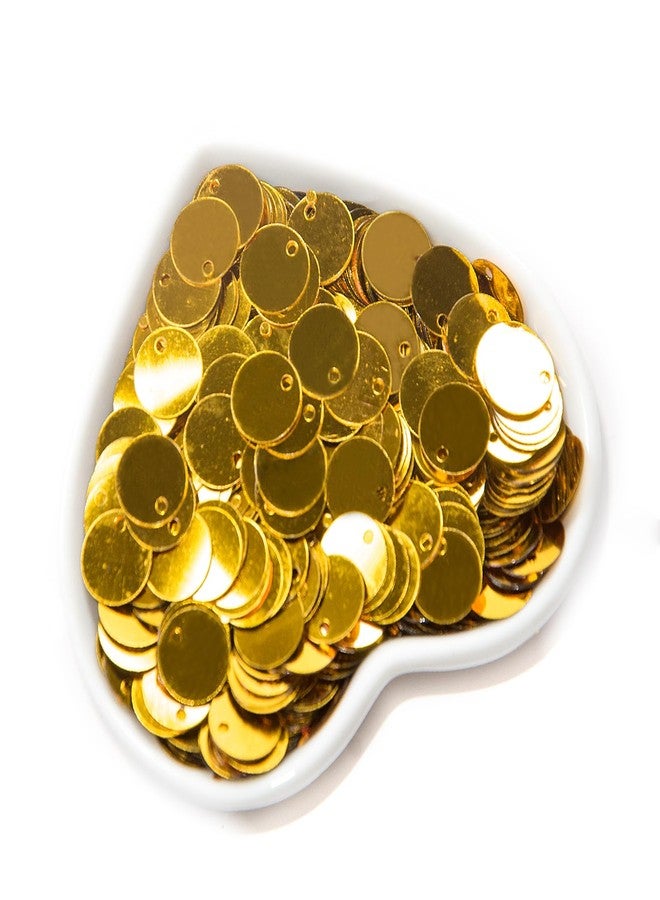 Giftmeet 2000 Pcs Flat Round Sequins for Crafts, 10 mm Large Sequins Loose Paillettes, Gold Craft Sequins Plastic Sequin for DIY, Sewing, Applique, Knitting, Jewelry Making, Embroidery - Image 1
