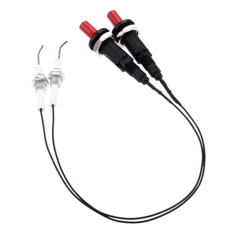 Aupoko 2 Sets Piezo Spark Ignition, Propane Push Button Piezo Igniter with Threaded Ceramic Electrode Ignition Plug Wire 30 CM, Type of 1 Out 1, Fit for Gas Fireplace & Oven & Heater & Kitchen lgniter - Image 1