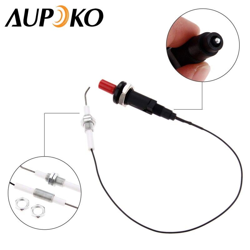Aupoko 2 Sets Piezo Spark Ignition, Propane Push Button Piezo Igniter with Threaded Ceramic Electrode Ignition Plug Wire 30 CM, Type of 1 Out 1, Fit for Gas Fireplace & Oven & Heater & Kitchen lgniter - Image 5