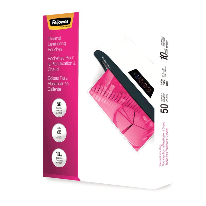 Fellowes 52042 Glossy Pouches Letter 10 mil 50 pack