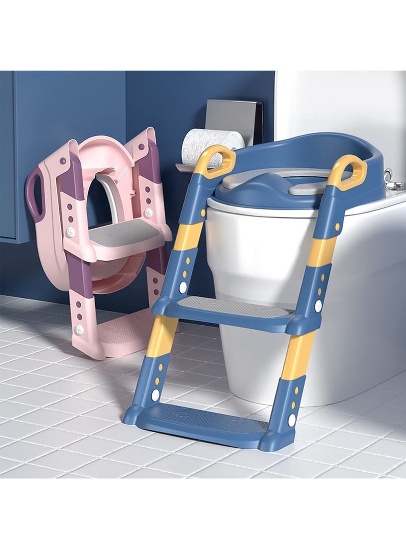 Gonice Potty Training Seat with Step Stool Ladder, Potty Training Toilet for Kids Boys Girls Toddlers-Comfortable Safe Potty Seat with Anti-Slip Pads Ladder (Pink)  - Image 5