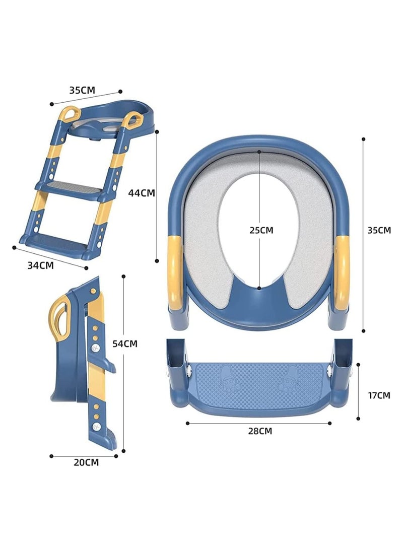 Gonice Potty Training Seat with Step Stool Ladder, Potty Training Toilet for Kids Boys Girls Toddlers-Comfortable Safe Potty Seat with Anti-Slip Pads Ladder (Pink)  - Image 2