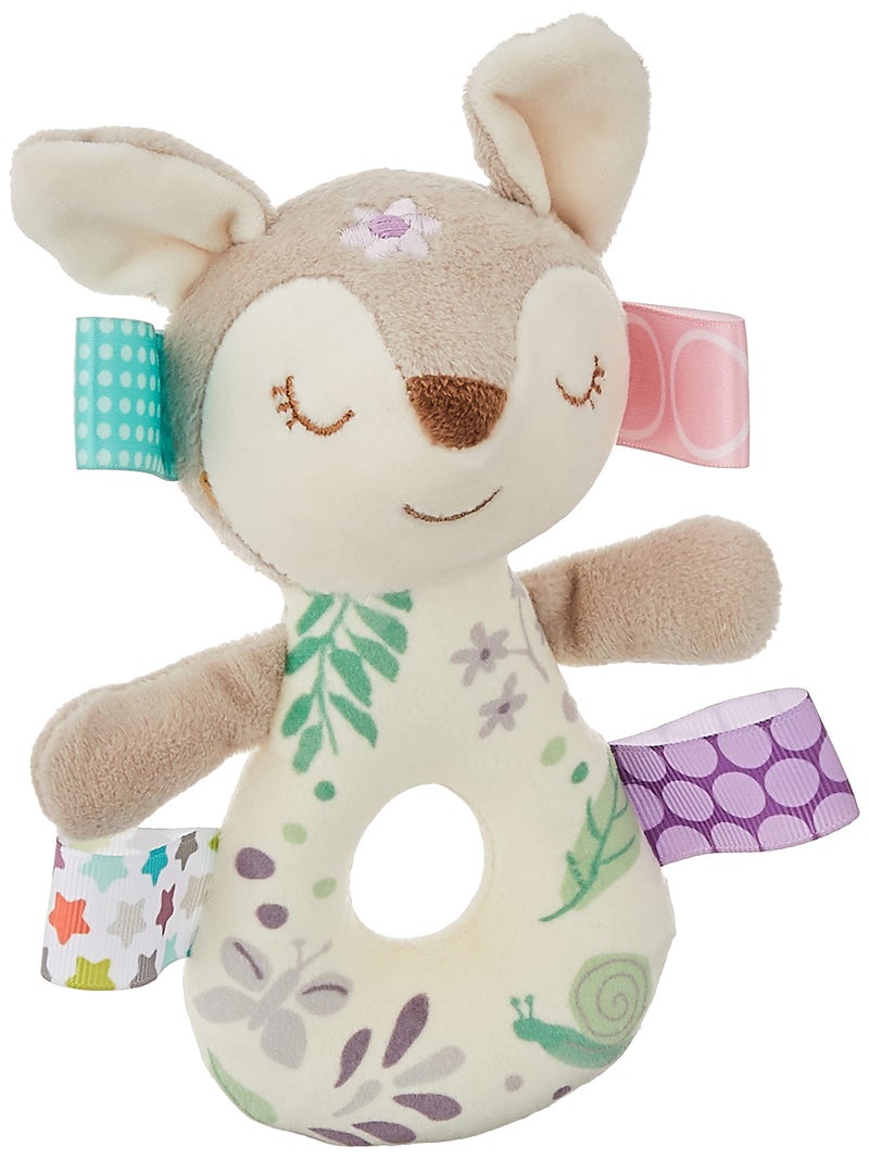 Taggies Embroidered Soft Ring Rattle, Flora Fawn - Image 1