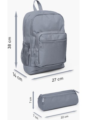 CORAL HIGH Kids Purple Blue Pink Heart Patterned USB 2-Piece School Bag Set SET0223840  - Image 2