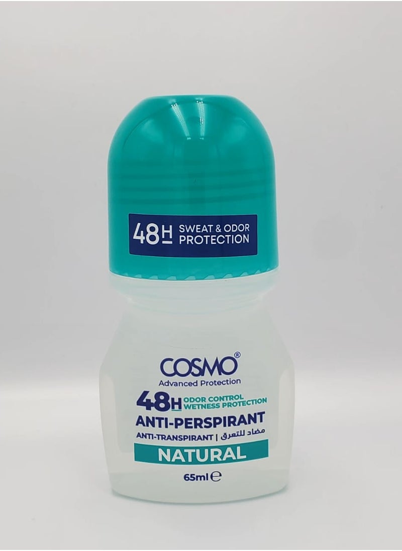 COSMO Roll On Antiperspirant 48 Hours Natural 65 ml 