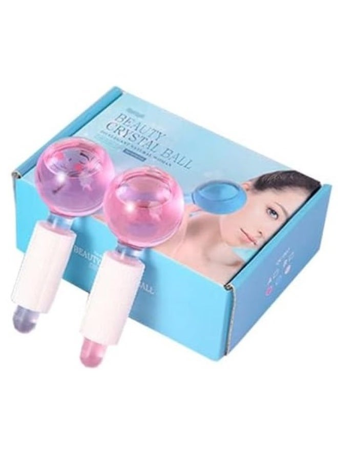 مدلك الوجه بكرة دوارة من الكريستال التجميلي، أداة للعناية بالبشرة - Image 1
