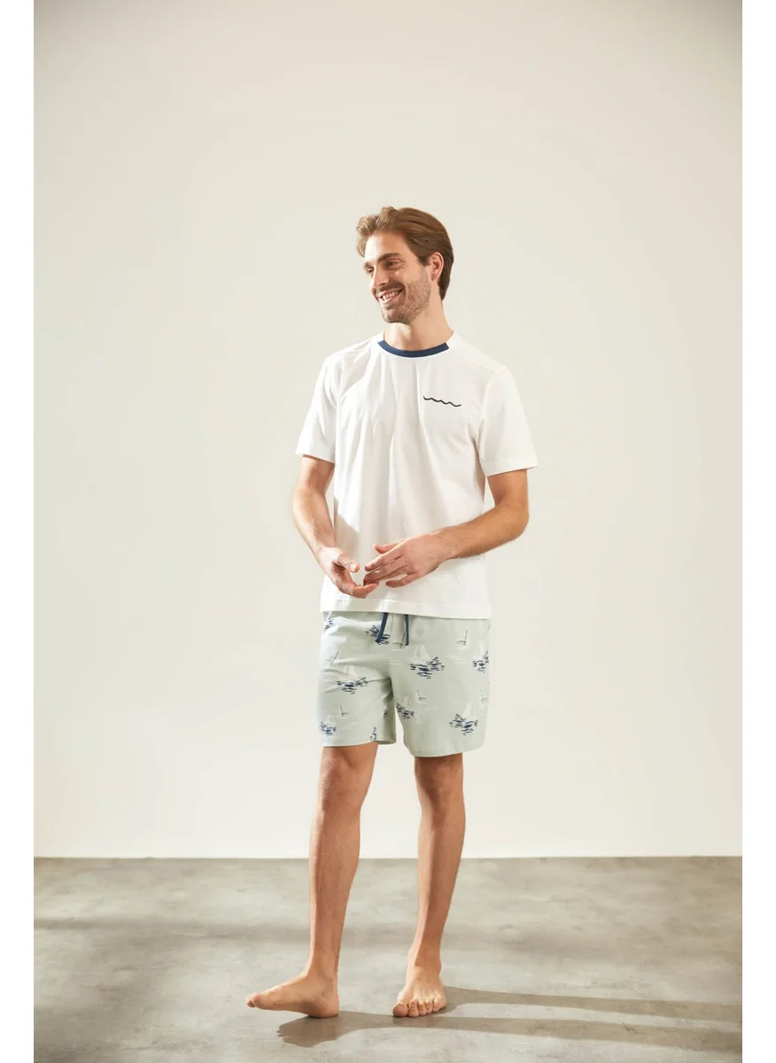 Syah Black Men's Cotton Short Sleeve Shorts Pajama Set