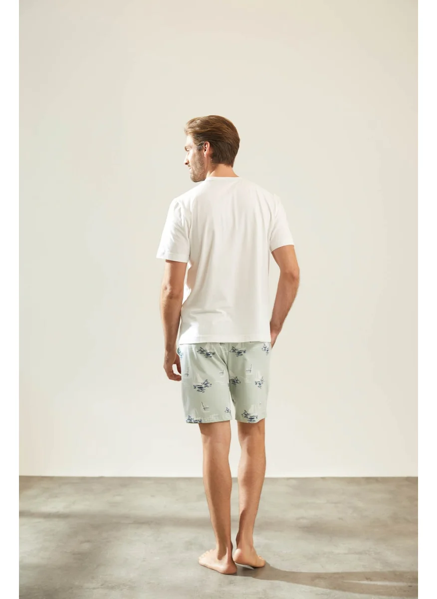 Syah Black Men's Cotton Short Sleeve Shorts Pajama Set