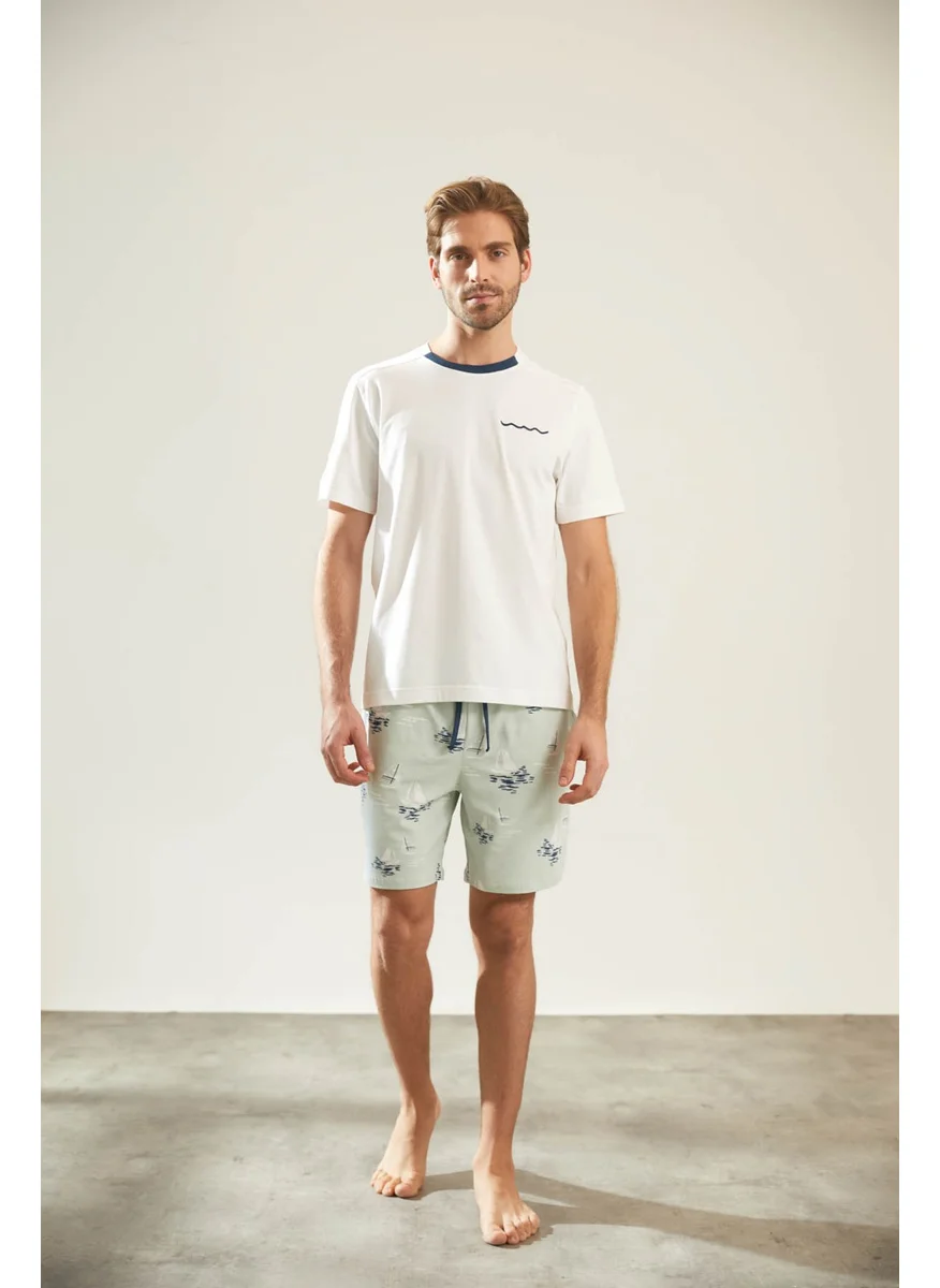 Syah Black Men's Cotton Short Sleeve Shorts Pajama Set