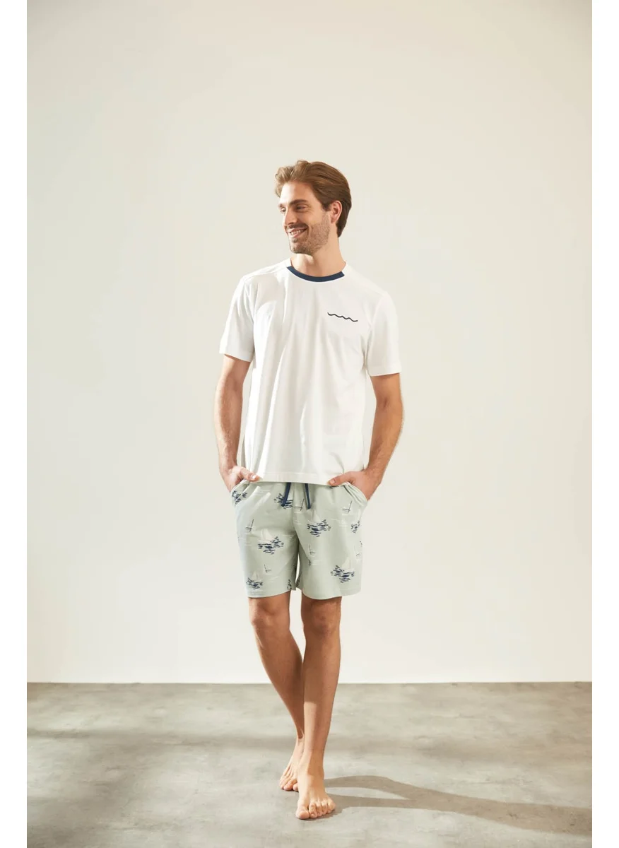 Syah Black Men's Cotton Short Sleeve Shorts Pajama Set