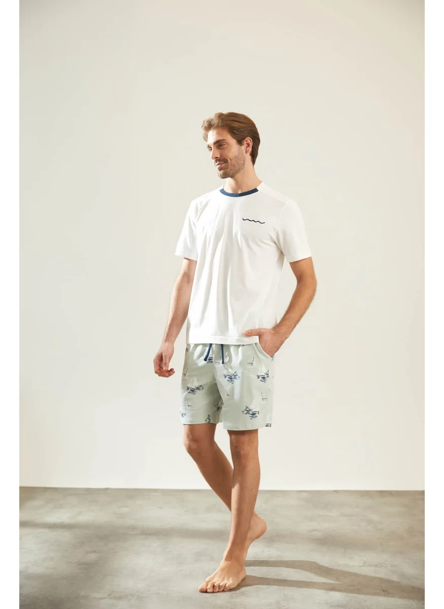 Syah Black Men's Cotton Short Sleeve Shorts Pajama Set