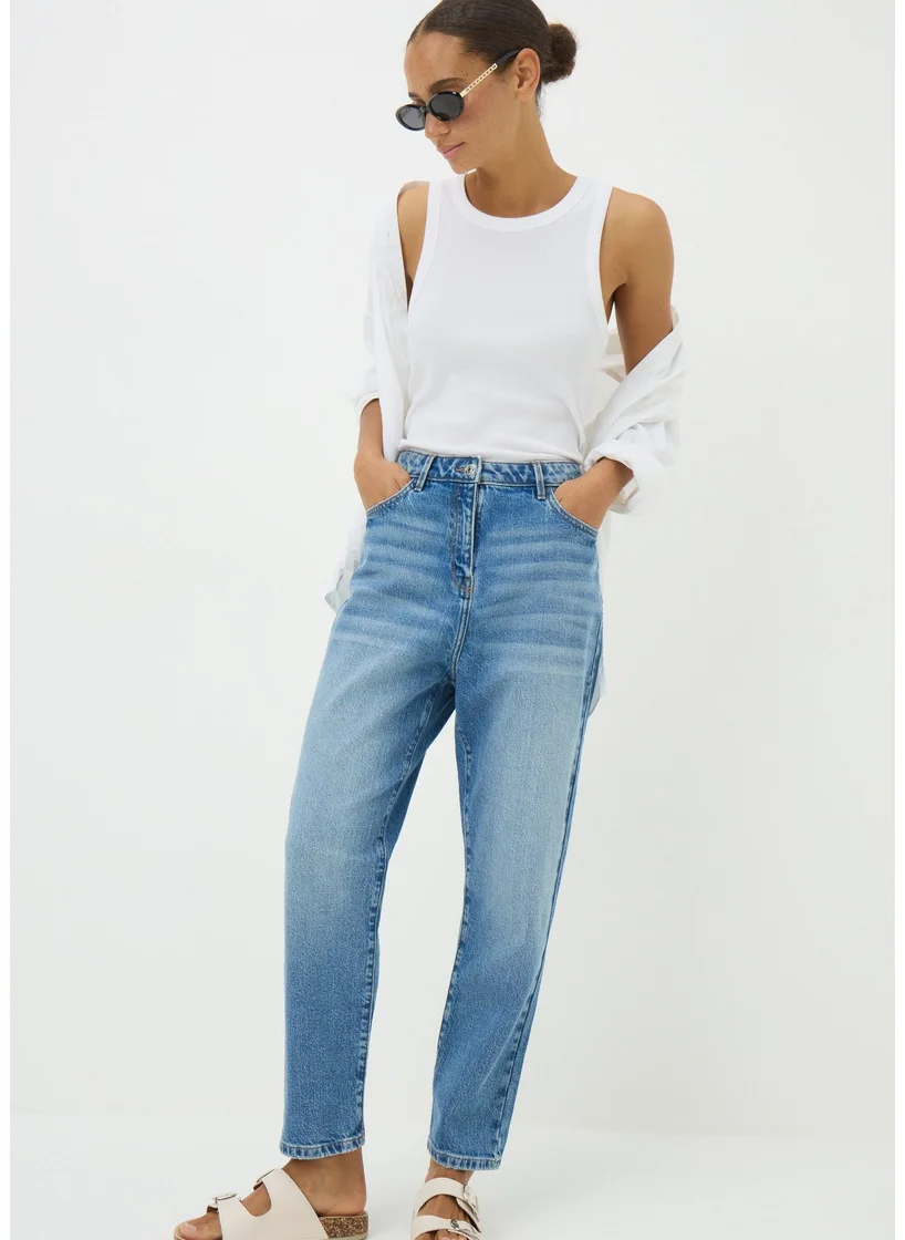Matalan Light Wash Mom Jeans