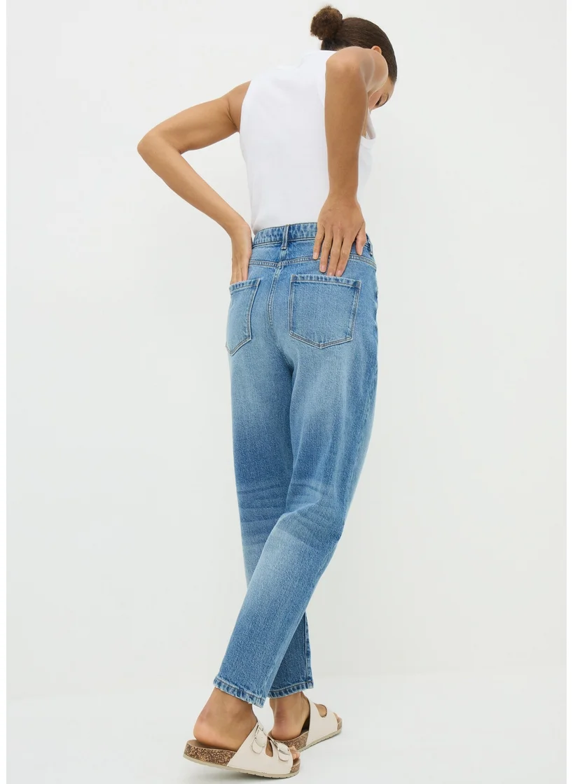 Matalan Light Wash Mom Jeans