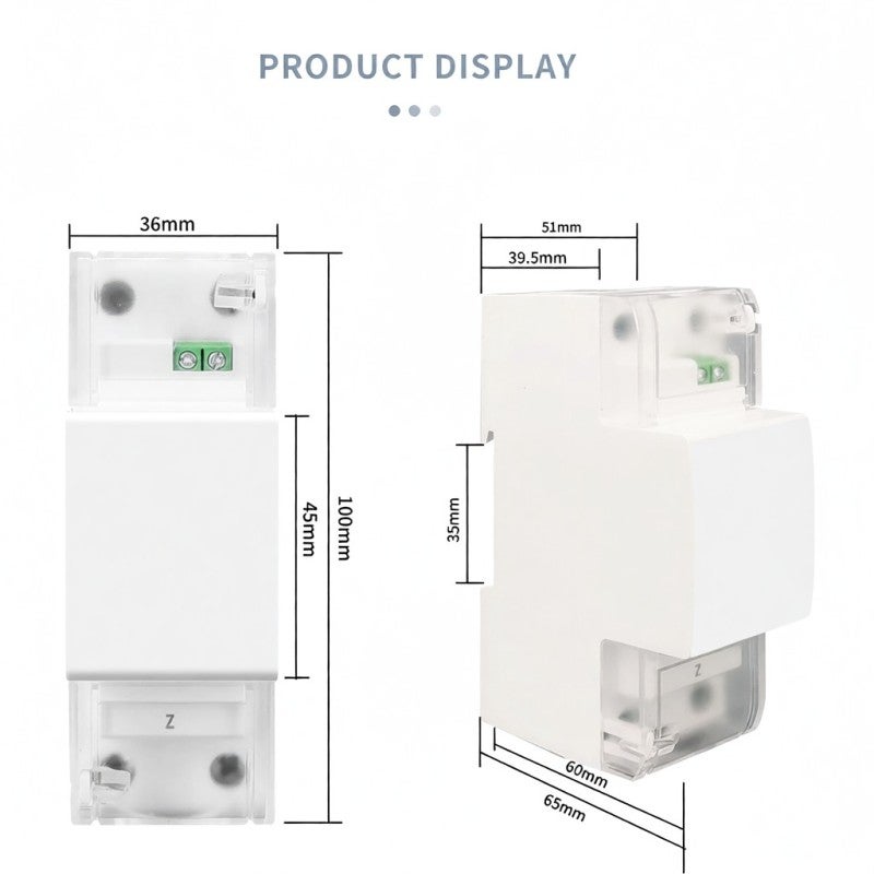 عداد كهرباء ذكي أحادي الطور واي فاي بشاشة عرض LCD تركيب على قضيب DIN مقاس 35 ملم تحكم عن بعد عبر تطبيق Tuya للهواتف الذكية متوافق مع المساعد الصوتي من جوجل - Image 4
