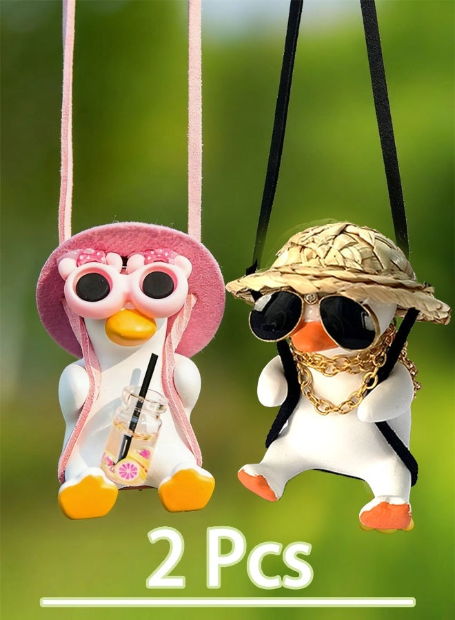 2-Pcs Duck Cute Car Decoration Cool Car Accessories Fragrance Plaster Hanging Ornament - Image 1