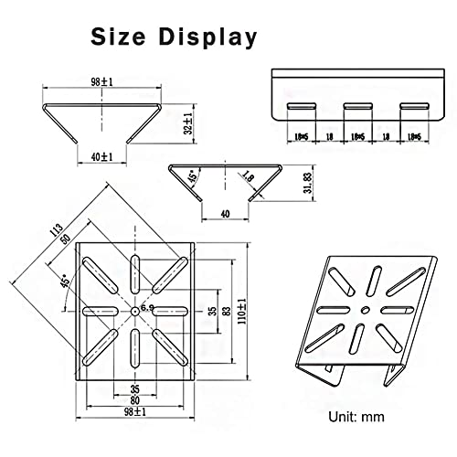 JiFangYuan Universal Vertical Pole Mount Adapter Bracket for CCTV Security Camera PTZ Dome Vertical Pole Mounting Bracket Black with 4 Loops - Image 2