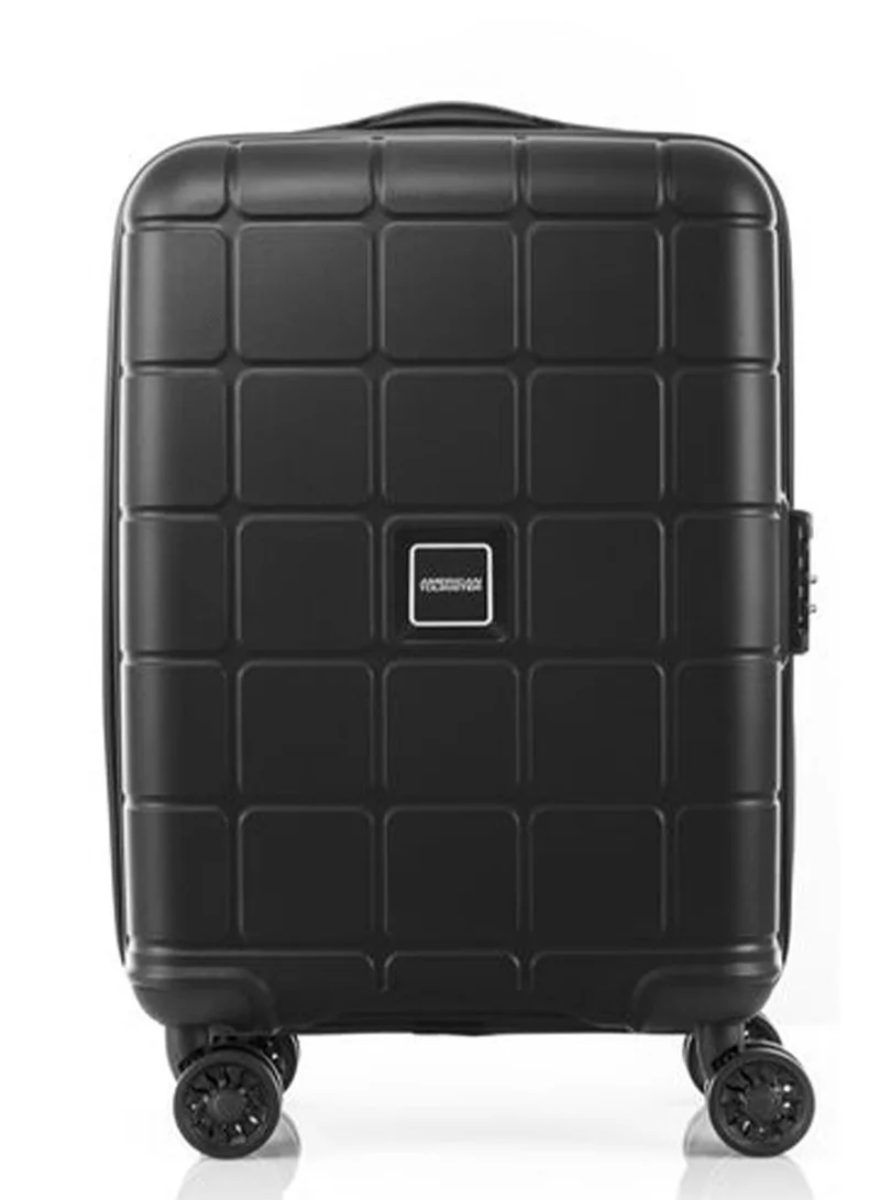 AMERICAN TOURISTER  American Tourister Hundo Suitcase, Cabin Size 55 cm / 20 inch, 4 Spinner Wheels, Hard Top, Polypropylene, Black|DuoSaf™ Security Zipper|Spacious Interior|Lightweight|TSA Combination Lock - 3 Years International Warranty  | Best Price UAE