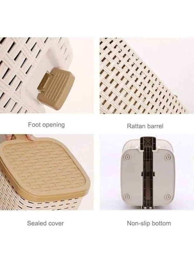 Greek Rattan Trash Can - Stylish design and superior quality to organize any space with a modern touch  - Image 4