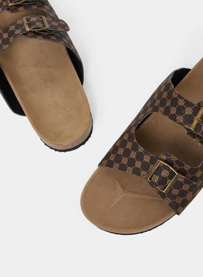 تايك تو Take Two Buckle Detail Slip-On Sandals