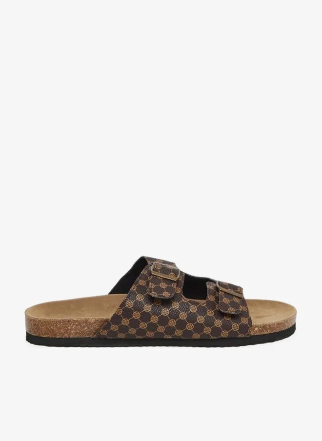 Take Two Buckle Detail Slip-On Sandals