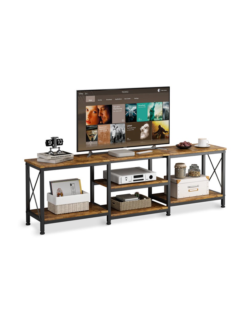 Visionnaire Modern Wood-like color  TV Stand Console Table with 3-Tier Storage Shelf,  180*40*60cm TV Table, Up To 70 Inch Sturdy Entertainment Center for Living Room And Bedroom - Image 1