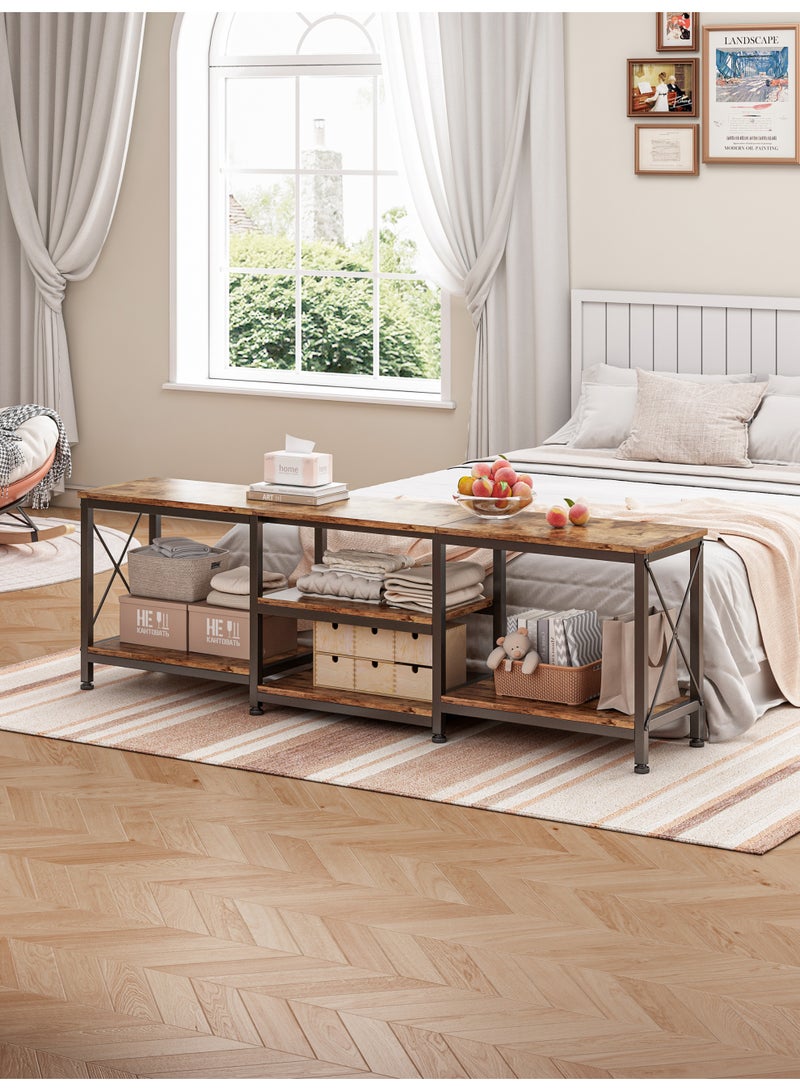 Visionnaire Modern Wood-like color  TV Stand Console Table with 3-Tier Storage Shelf,  180*40*60cm TV Table, Up To 70 Inch Sturdy Entertainment Center for Living Room And Bedroom - Image 4