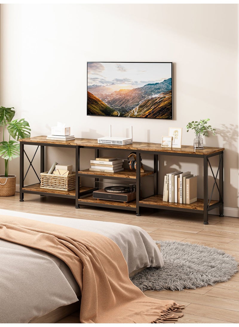 Visionnaire Modern Wood-like color  TV Stand Console Table with 3-Tier Storage Shelf,  180*40*60cm TV Table, Up To 70 Inch Sturdy Entertainment Center for Living Room And Bedroom - Image 2
