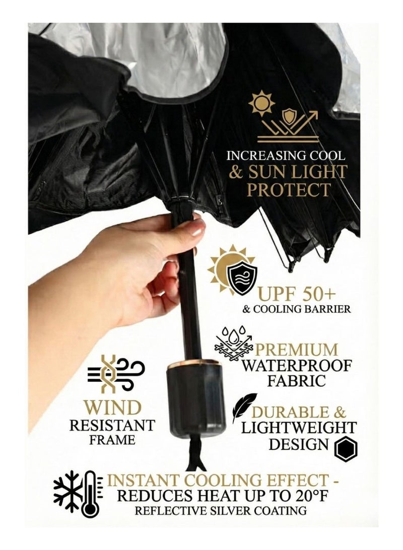 فريش مظلة تظليل زجاج السيارة الأمامي القابلة للطي مع معطر هواء – حماية من الأشعة فوق البنفسجية، تقليل للحرارة، ورائحة منعشة تدوم طويلاً - Image 4