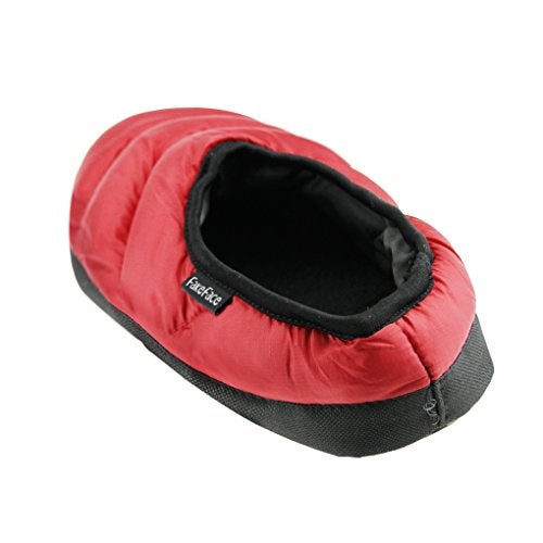 Fakeface Mens Womens Soft Warm Cozy Quilted Down Slippers Mules Comfort Antiskid Slip-On Winter Ankle Boots Footwear Lightweight Waterproof House Home Indoor Slippers Shoes Red - Image 5