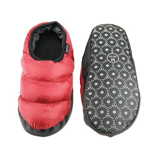 Fakeface Mens Womens Soft Warm Cozy Quilted Down Slippers Mules Comfort Antiskid Slip-On Winter Ankle Boots Footwear Lightweight Waterproof House Home Indoor Slippers Shoes Red - Image 3
