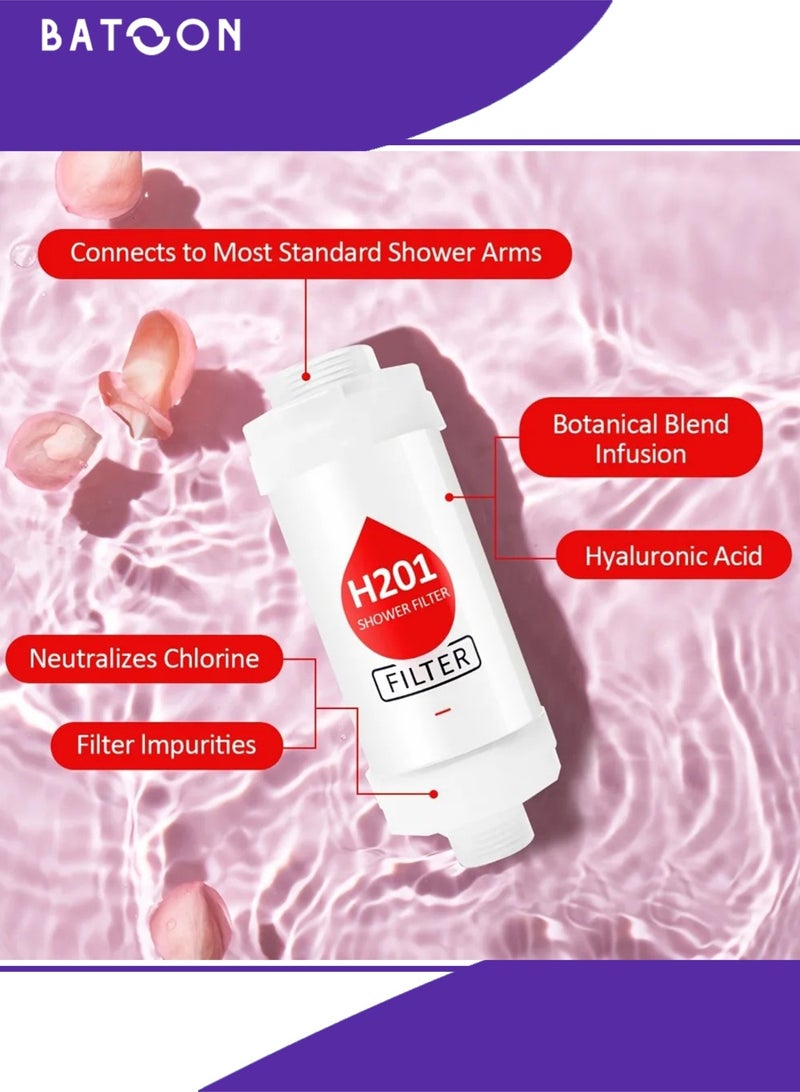 Batoon 3 Pack Vitamin C Shower Filter, Shower Head Filter for Removing Chlorine Fluoride Deposits, Purifies Water with Beads, Helps with Dry Skin and Hair Loss, Easy to Install - Image 4