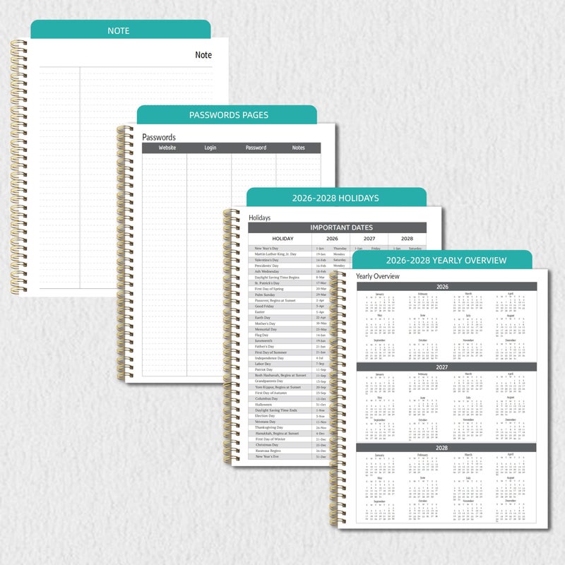 Chambom 2026-2027 Monthly Planner 2 Year Monthly Planner/Calendar 2026-2027, 24 Months Calendar Planner Jan 2026 â€“ Dec 2027, 9" x 11", Tabs, Double-Side Pocket, Holidays, Thick Paper - Image 5