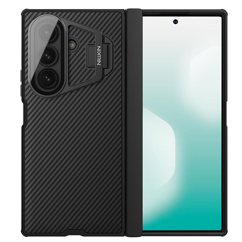 Nillkin For Samsung Galaxy Z Fold7 5G Black Mirror Prop Cd Texture Transparent Mirror Cover Phone Case(Black) - Image 1