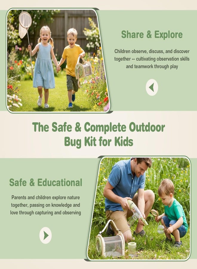 Dreamon Kids Bug Catching Kit, 11PCS Outdoor Toys for Kids Ages 4-8 | STEM Educational Toys Kids Explorer Kit with Wooden Bug Habitat, Bug Vacuum, Butterfly Net and Magnifying Glass - Image 2