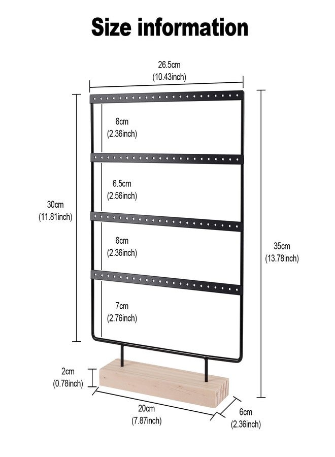 TENINYU Earring Holder Organizer, TENINYU 66 Holes Pierced Large Earrings Holder Stand for Hanging Earrings, Earring Display Stand, Earring Organizer Stand, Earring Tree (Black, 4 Tier) - Image 3