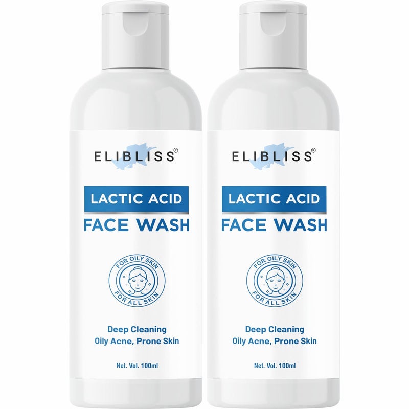 Elibliss Acne Control, Removes Blackheads & Pimples Free Lactic Acid Face Wash Pack of 2 - Image 1