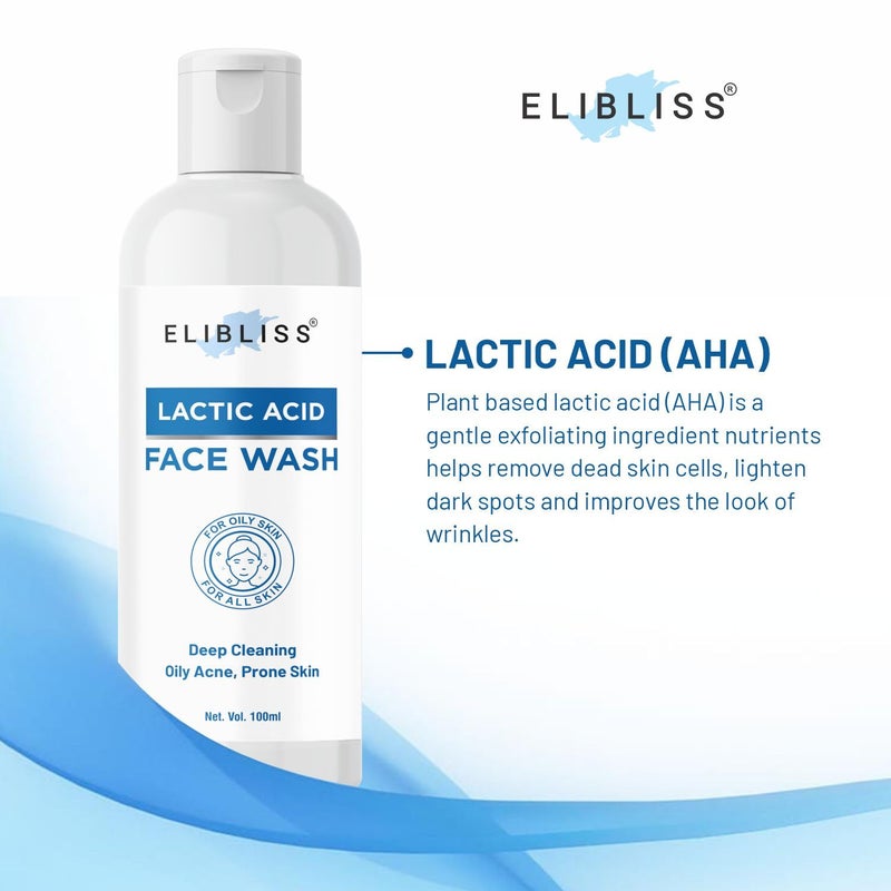 Elibliss Acne Control, Removes Blackheads & Pimples Free Lactic Acid Face Wash Pack of 2 - Image 4