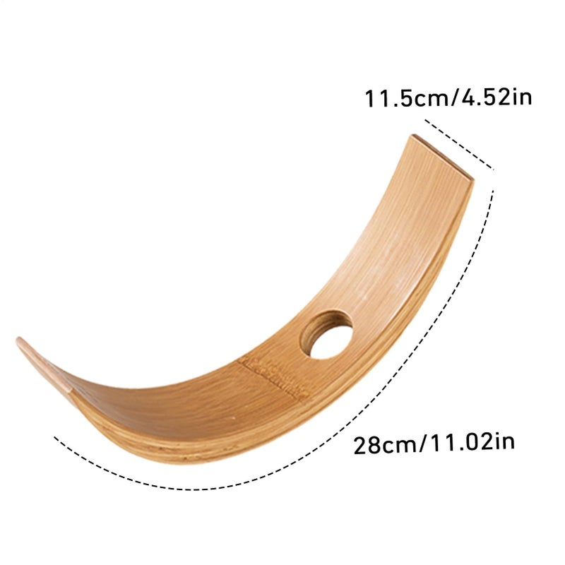 Semicircle Style Wooden Wine Bottle Holder Elegant Curved Tabletop Display Rack - Image 3