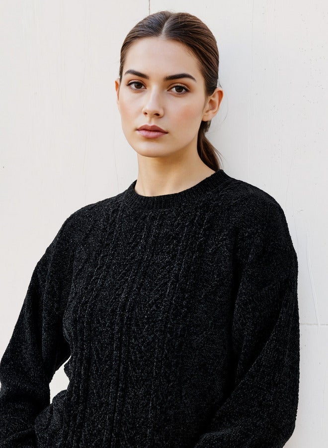 2Xtremz Textured Chenille Sweater with Long Sleeves - Image 1
